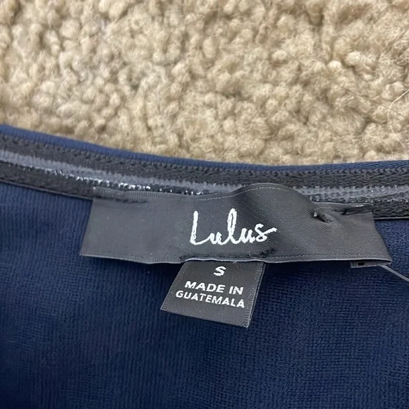 NWT LULUS How Much I Care Midnight Blue Off-the-Shoulder Midi Dress - Picture 6 of 8